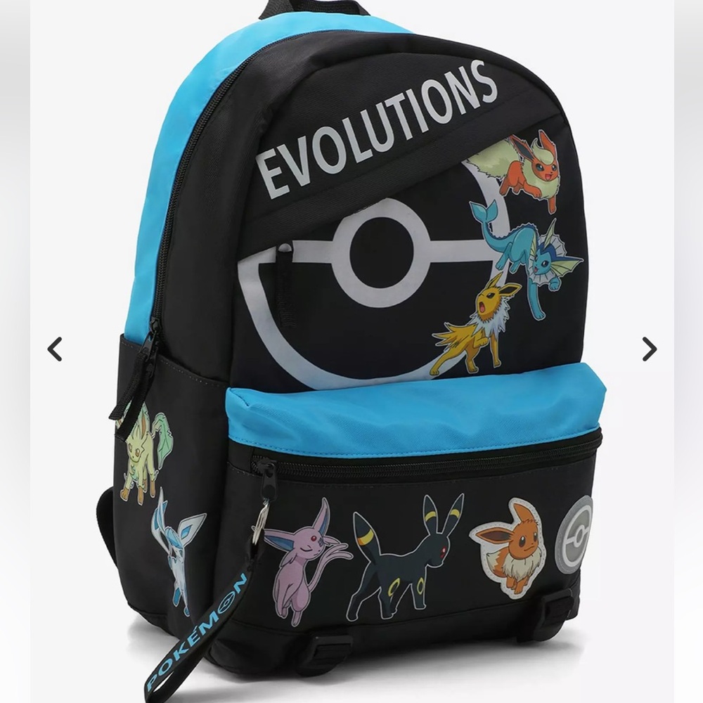 Pokémon Eevee Evolutions  Bioworld Backpack Black and Blue NWT